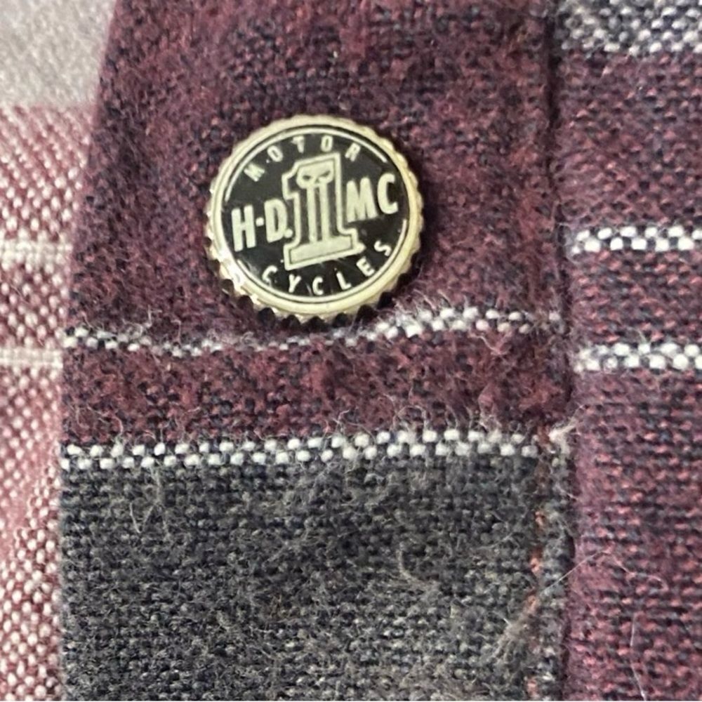 Harley-Davidson Men’s Plaid Flannel Shirt Snap Heritage Logo Biker Western 2XL - Picture 4 of 6